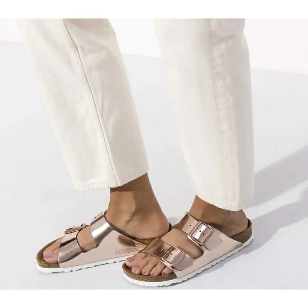 Birkenstock Arizona Soft Footbed
Leather Sandals in Metallic Copper Size 39 - Picture 1 of 15